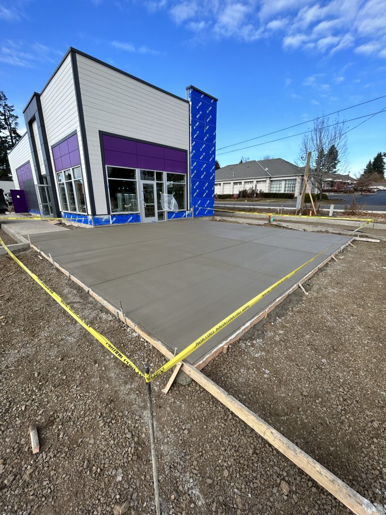Floor slab of a new building